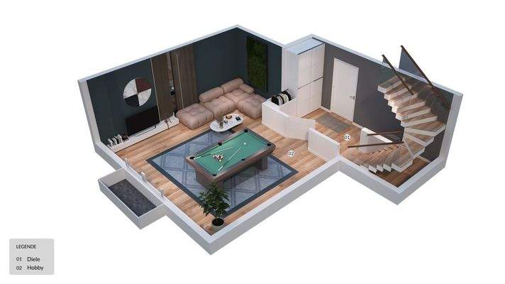 3D Grundriss Untergeschoss