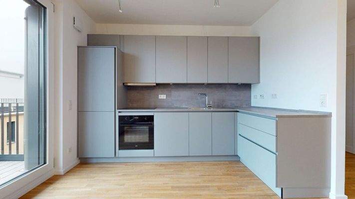 Küche mit Einbauküche