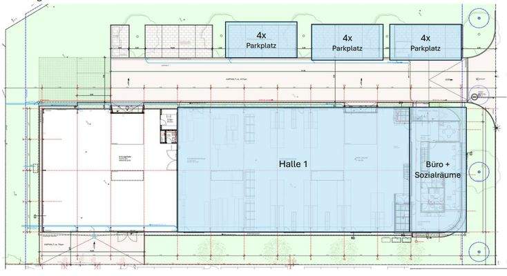 Draufsicht EG - Sektionen