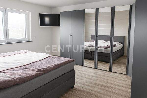 Moderne Schlafzimmer mit natürlichem Licht