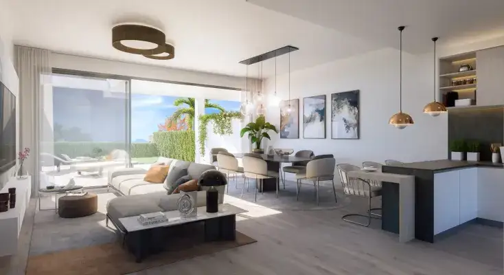 Offener Wohnbereich mit Meerblick 