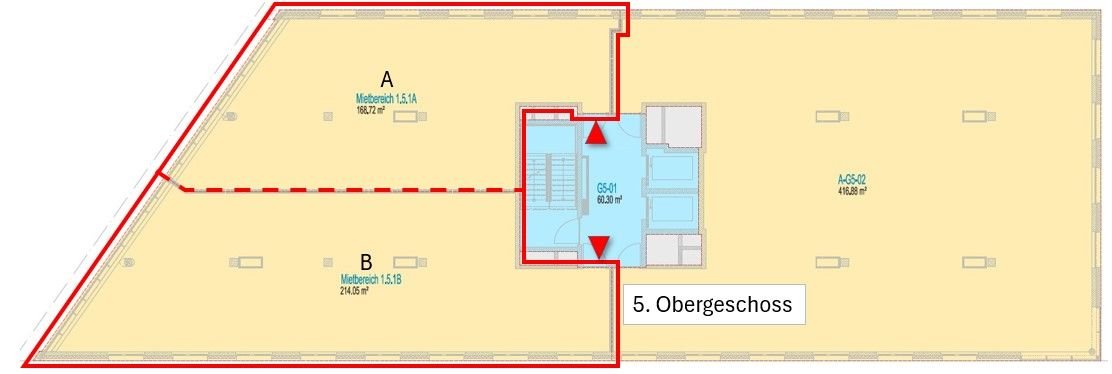 Grundriss 5. OG 1.5.1. A und B