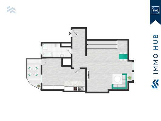 Grundriss untere Ebene WE 8