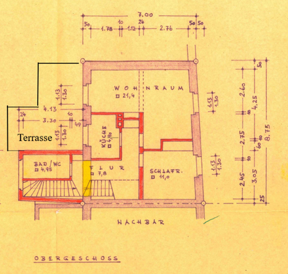 Grundriss Obergeschoss  (ohne Terrasse)