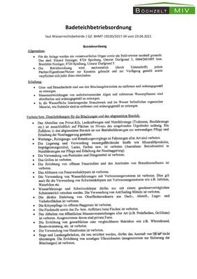 Badeteichbetriebsordnung