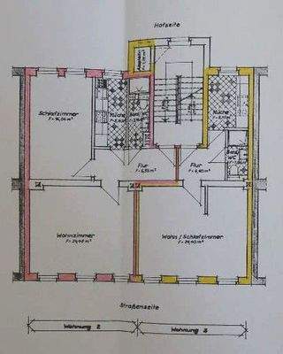 Grundriss Wohnung 2 + 3 (1.OG) 