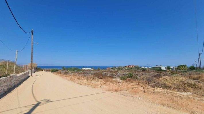 Kreta, Stavros: Grundstücke direkt am Meer mit Blick auf den Sonnenuntergang zu verkaufen