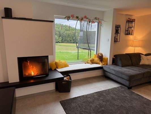 Kamin und Panoramafenster