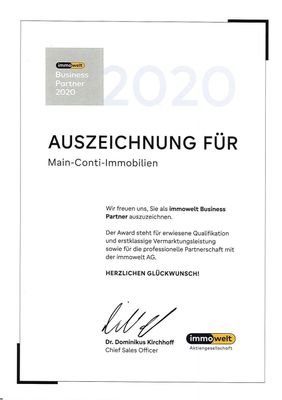 Immowelt Award  2020 Main-Conti-Immobilien