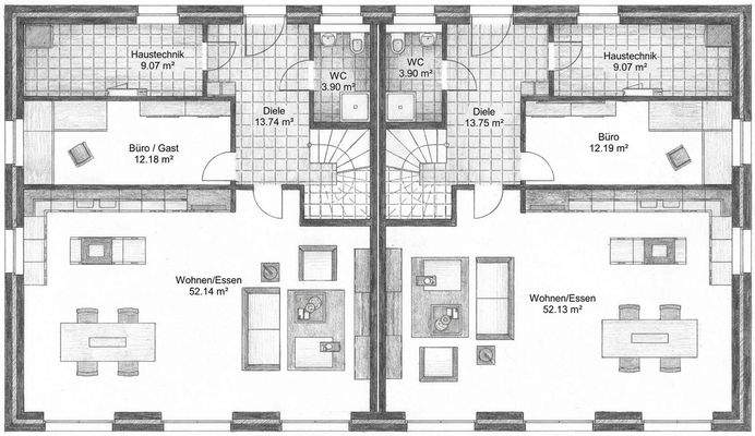 Grundriss - Handskizze
