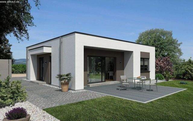 Gartenansicht Flachdach