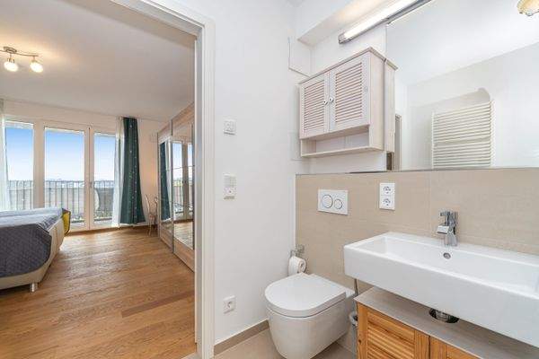 Blick ins Schlafzimmer