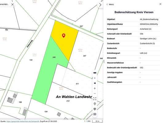 Bodenschätzung Kreis Viersen