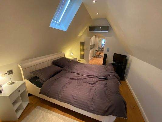 Schlafbereich der Dachgeschosswohnung