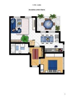 Grundriss der unteren Ebene 