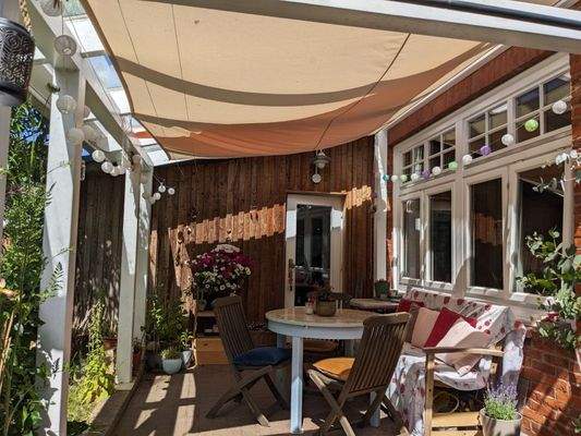 Veranda Glasüberdachung Westen