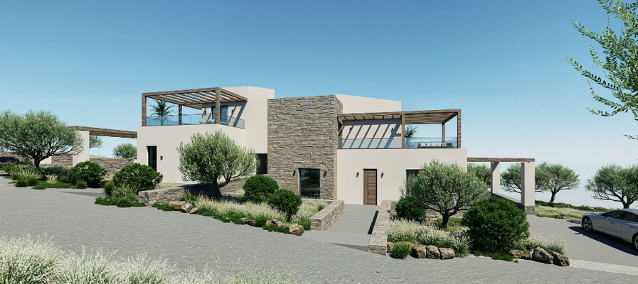 Kreta, Exantis: Neubau! Zwei luxuriöse Steinvillen mit privaten Pools zum Verkauf