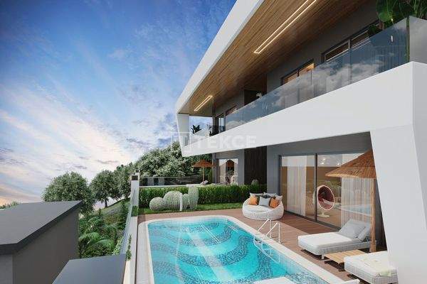 Semi-Detached Sea-View Villas with Private Pools in Tepe Alanya
