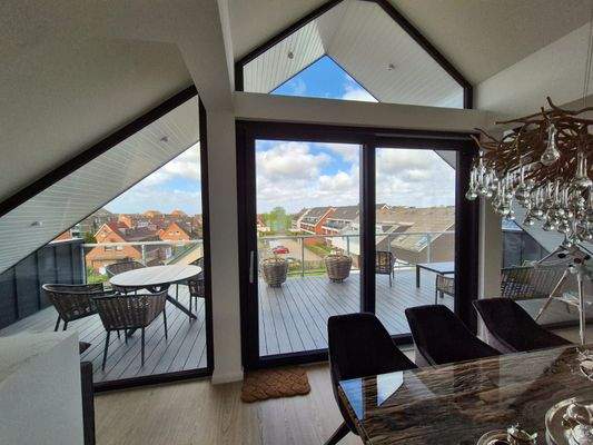 Blick auf die Dachterrasse