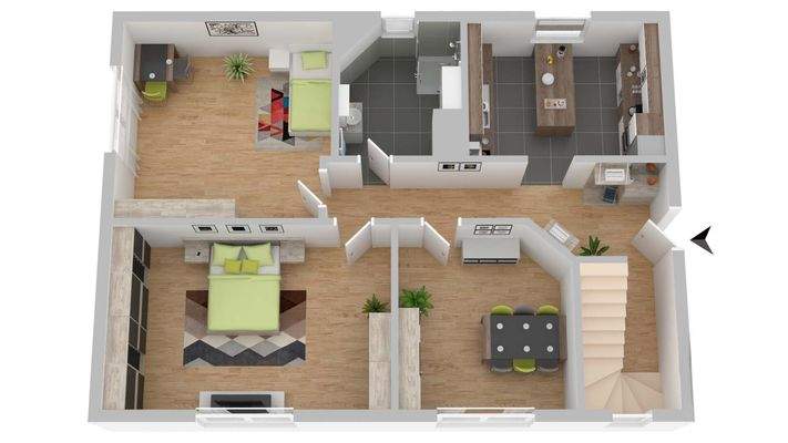 Maisonette links 1. OG