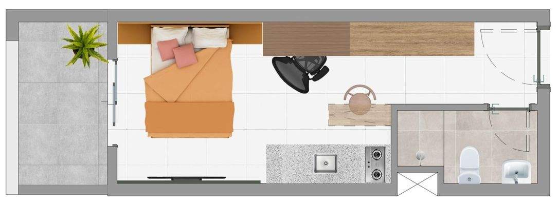 Grundriss Wohnung möbliert