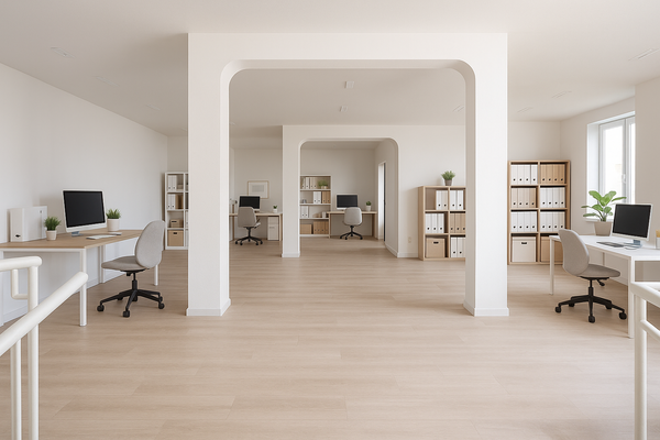 Helles, modernes Buro mit Pflanzen