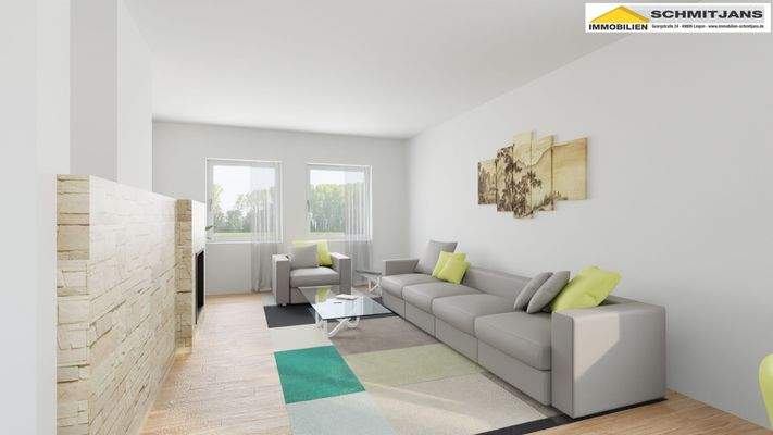 Visualisierungsbild Wohnzimmer EG