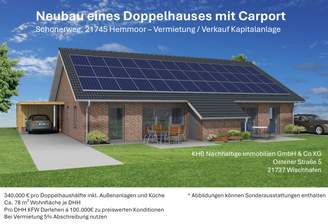 Neubau Doppelhaus mit Carport