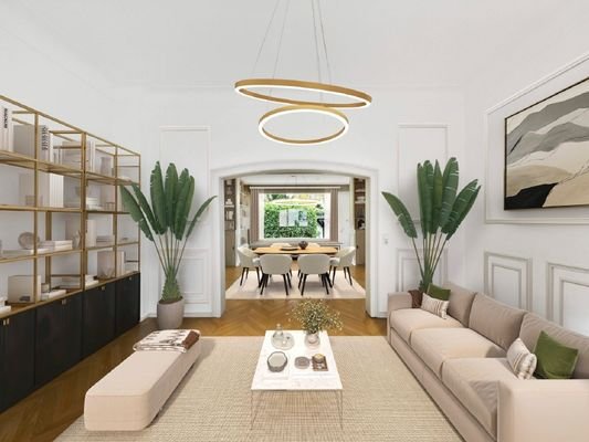 Visualisierung Wohn- und Esszimmer