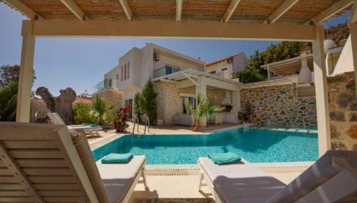 Kreta, Pitsidia: Wunderbare Villa mit Pool und Blick auf die Berge von Psiloritis