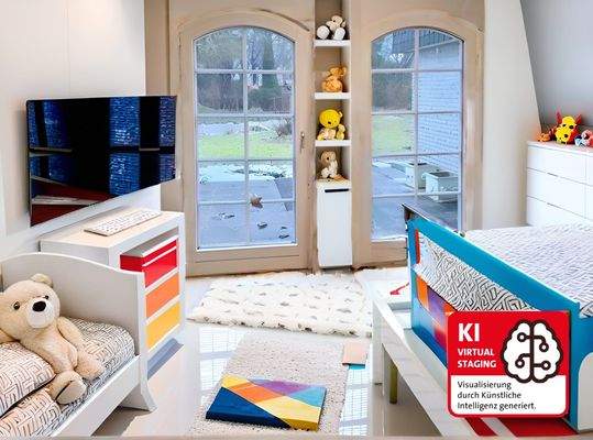Kinderzimmer mit  Zugang zur Terrasse