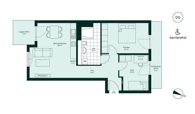 Barrierefreier und komfortabler Grundriss