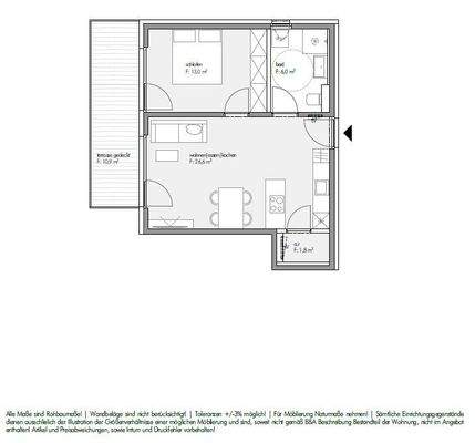Grundrissplan Top 07 im 2. OG