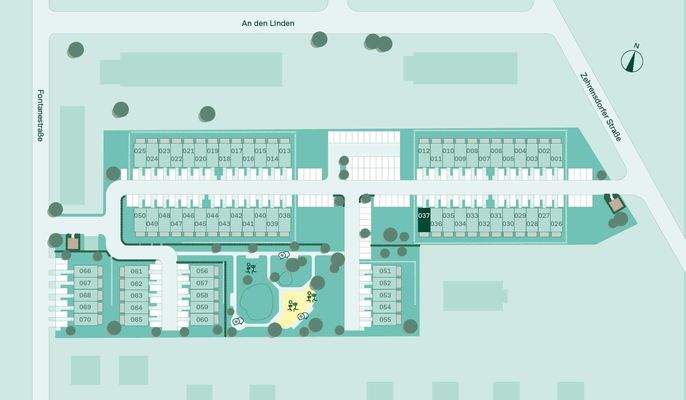 Lageplan des Reihenhaus im Quartier