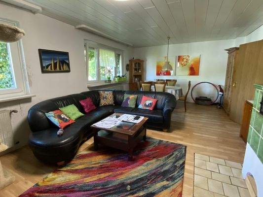 Perspektive Wohnzimmer mit Essbereich im Obergeschoss