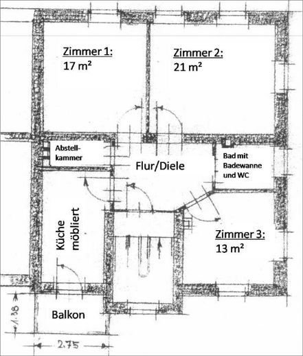 3-Zimmer-Wohnung mit Einbauküche in Bamberg