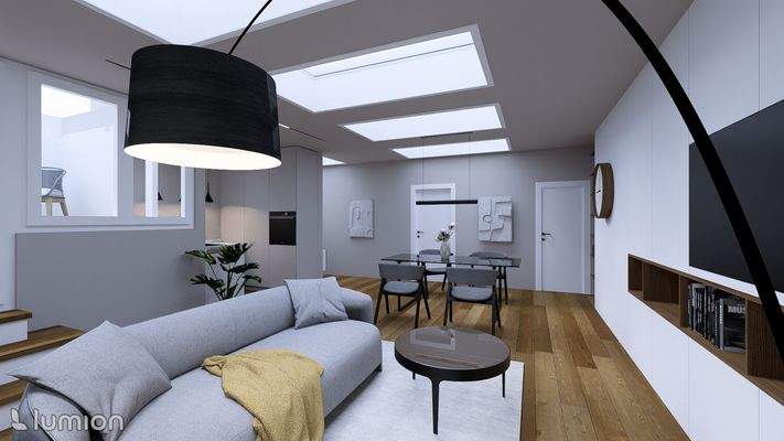 Spacious living and dining area