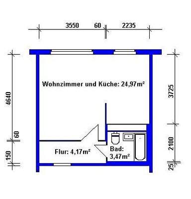 Die Aufteilung von ca. 33 m²