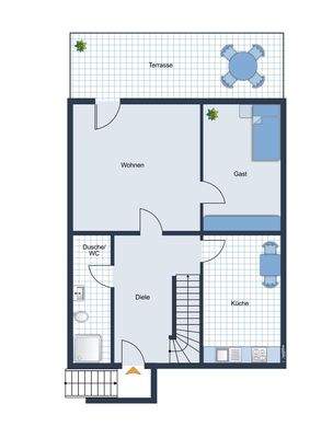 Erdgeschoss mit Möbliervorschlag