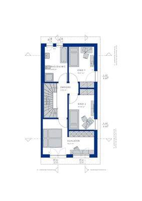 Beispielgrundriss Reihenendhaus Erdgeschoss