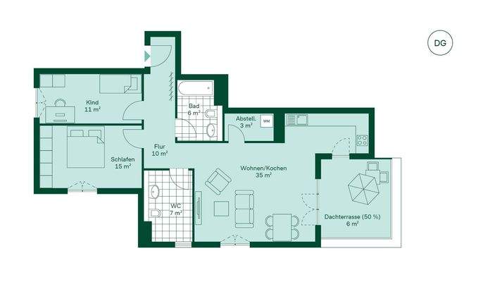Grundriss der Eigentumswohnung  im Projekt Quittenknick