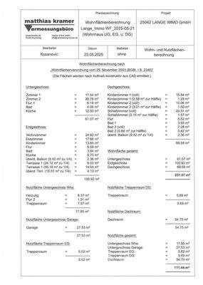 Wohnflächenberechnung