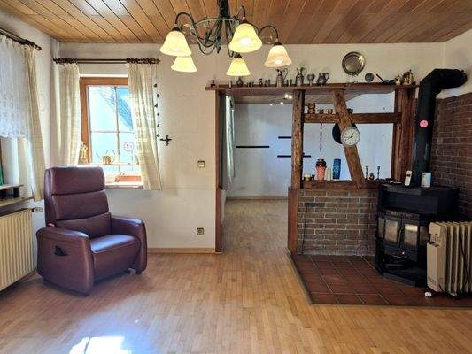 Wohnzimmer EG mit Kaminofen