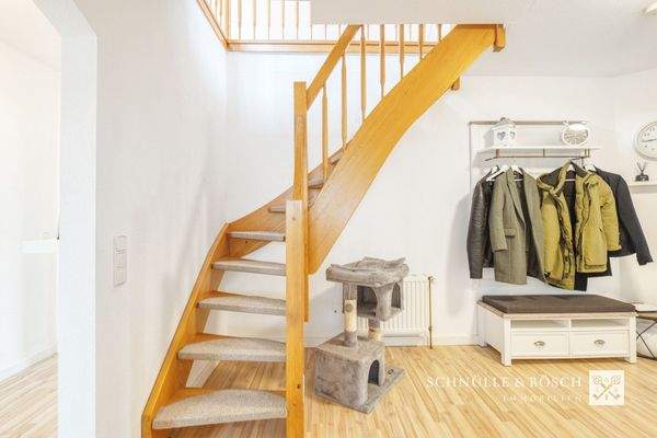 Hinauf geht es ins Studio