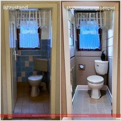 Sanitärbereich im OG mit KI überarbeitet