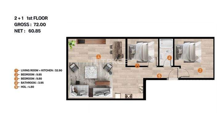 Apartments 900 Meters from the Coastline in Beşiktaş Istanbul