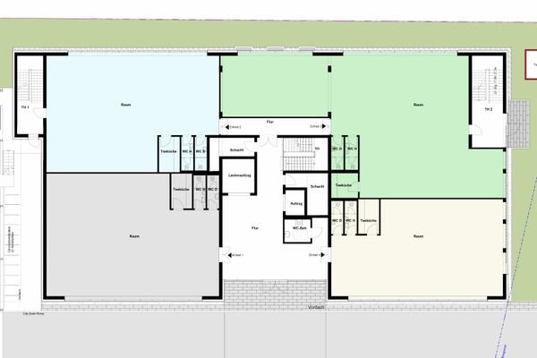 Grundriss EG mit 4 Einheiten
