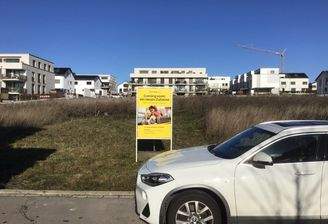 Blick auf ie Baugrundstücke