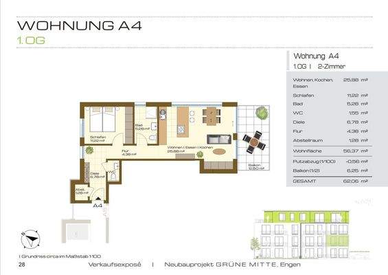 Grundriss WHG A4 - 2.5 Zimmer