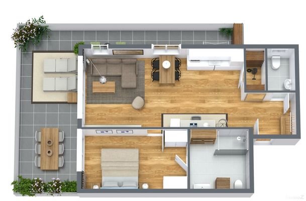 Nußbaumerstraße - 1. Etage - 3D Floor Plan